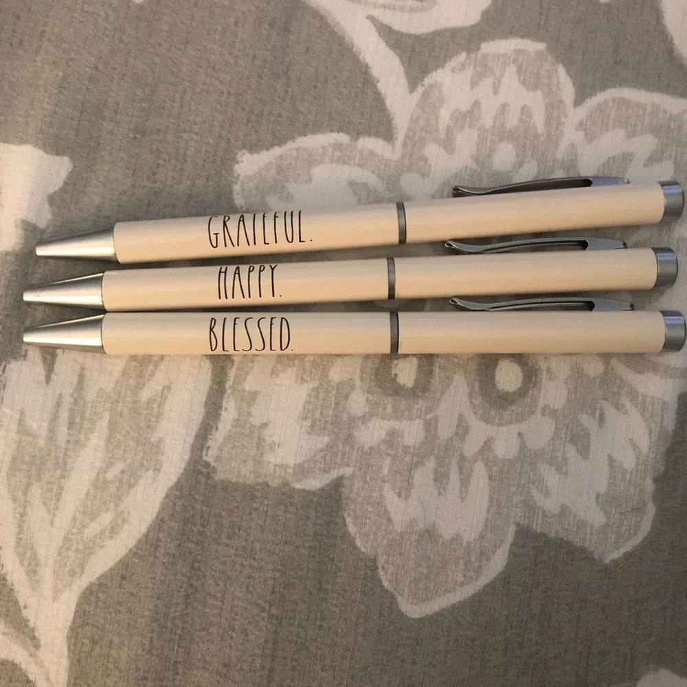 Set of 3 Rae Dunn word quote pens black ink
